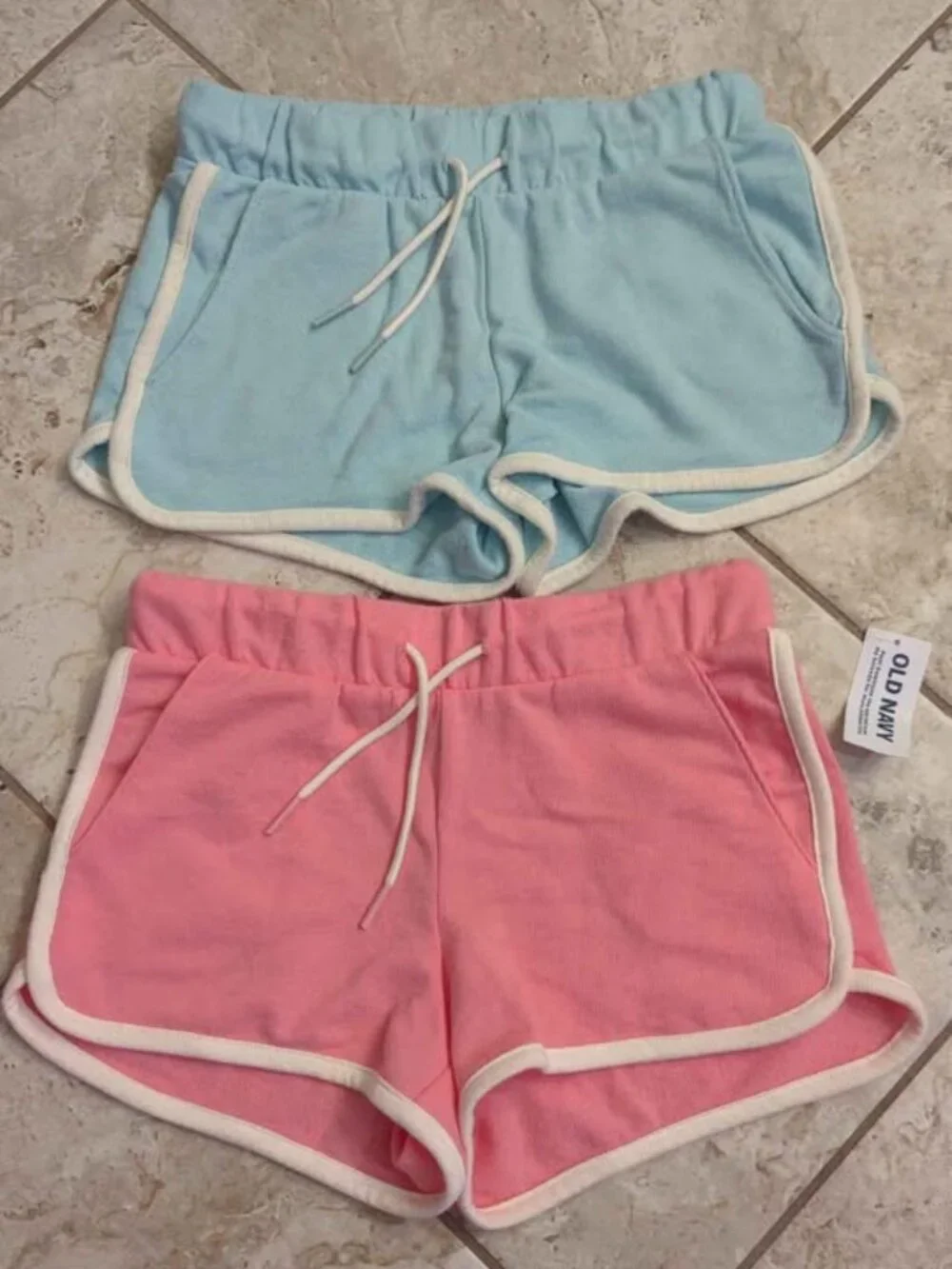 Girls S Old Navy shorts 2 pairs blue pink